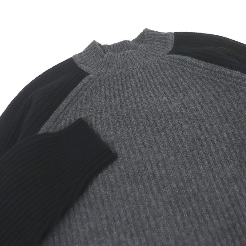 Fendi 2021 Fzy496 100% Cashmere Long Sleeve Knit Sweater With Logo Plate Grey