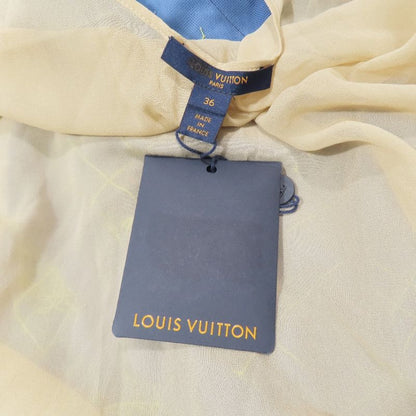 Unused Louis Vuitton Tulle Sleeveless Dress Tunic Short Length Check 36 Blue