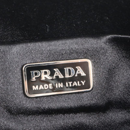 Prada Tessuto Nylon Triangle Logo Leather Tote Bag Shoulder Hand Navy Genuine