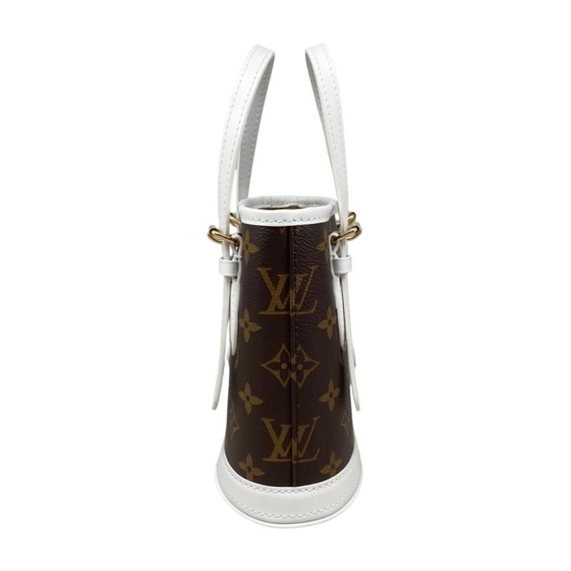 Louis Vuitton Handbag Shoulder Bag Nano Bucket M81489 Monogram White Louis