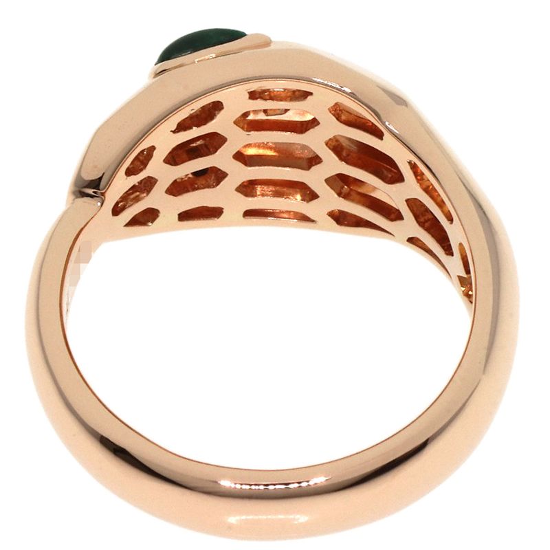 Bvlgari Bulgari Serpenti Malachite Diamond Ring And Ring 18K Pink Gold Ladies