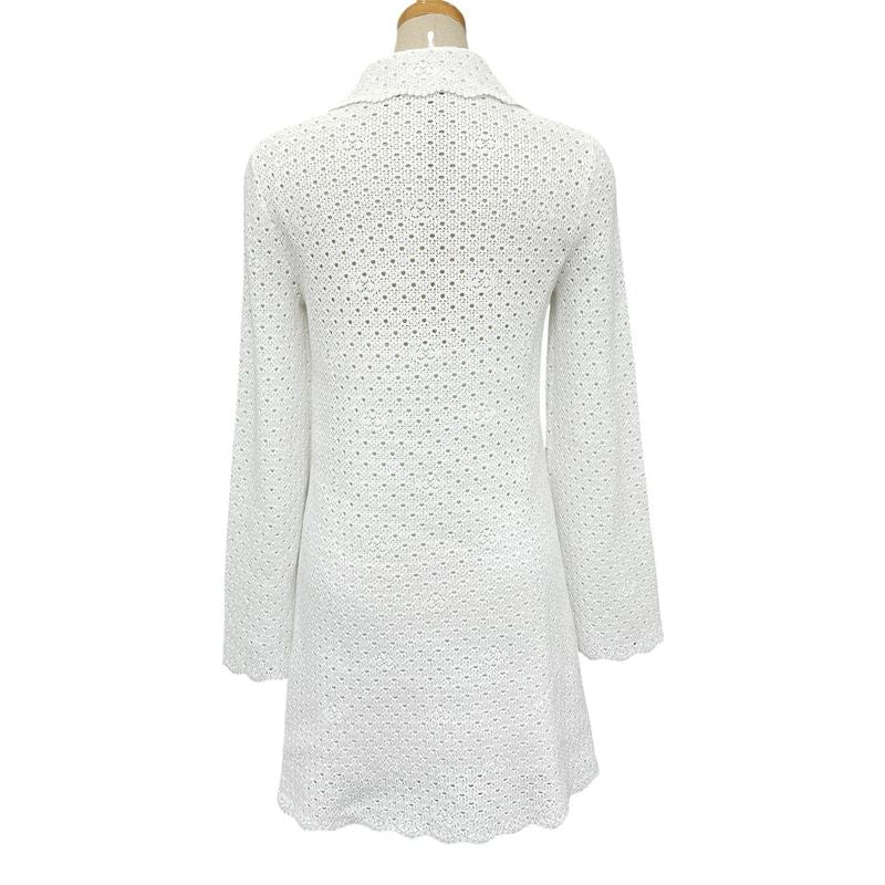 Chanel Dress Coco Mark Clover Lace P76856k11051 Cotton White