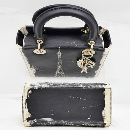 Lady dior Handbag Shoulder - Eiffel Tower 2024 Fall Collection Black