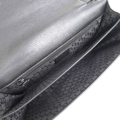 Gucci Bag Second Bag Clutch Bag Men Leather Genuine Black 03137 1669 Flap