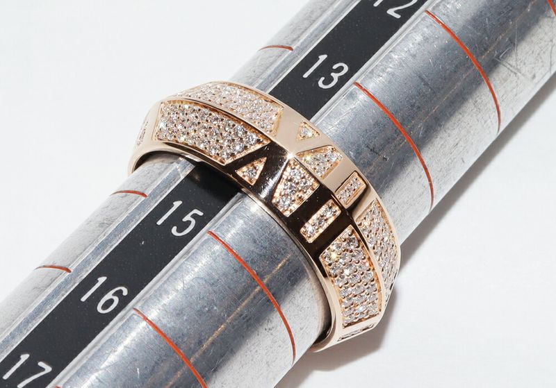 Tiffany & Co 18K Pink Gold Paved Diamond 059ct Atlas X Closed Wide Ring