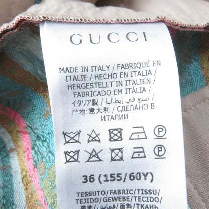 Gucci 621738 Silk Blend Flower Jacquard Flared Center Press Pants Pink 36 Made