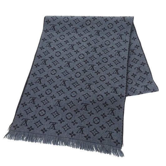 Louis Vuitton Scarf Monogram Classic M78525 Wool Blue Marline Scarf LV 1434