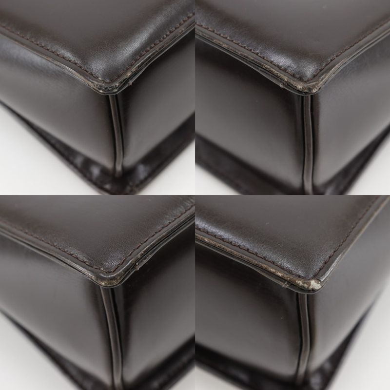 Gucci One Handle Old Gucci Leather Brown Women's Handbag