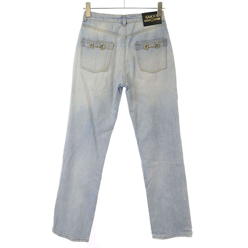 Gucci Straight Leg Horsebit Denim Pants 666799 Xdbyd Indigo 26