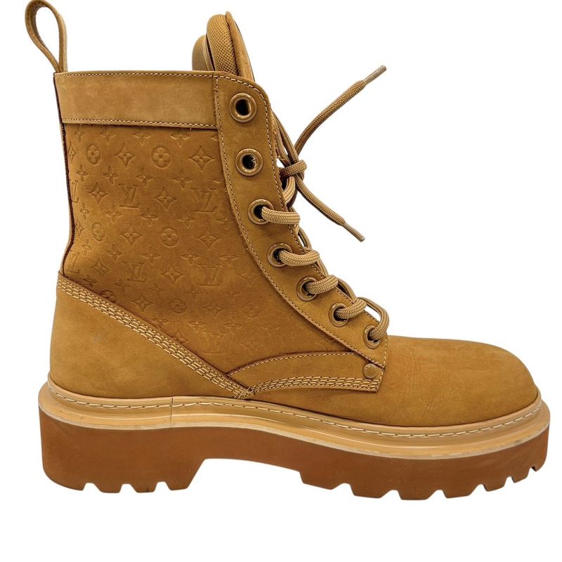 3151 Louis Vuitton Boots LV Ranger Ankle Boots Beige Monogram Men's Shoes Size