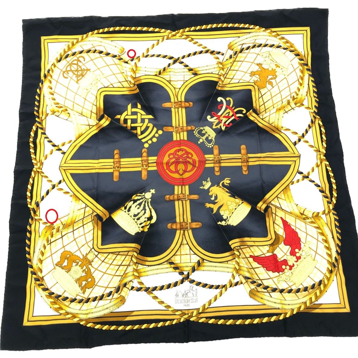 Hermes Silk Scarf Kale Wash Grande Tenue Horse Formal Dress Large Size 90