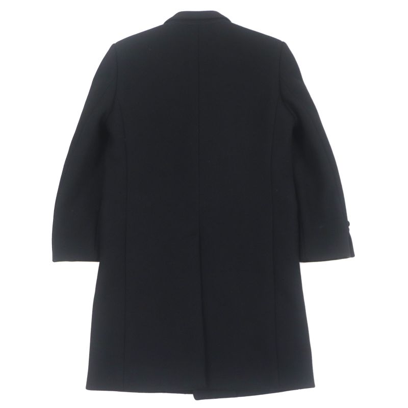 Celine 2m025863c 90% Wool Single Chester Coat With Logo Buttons Black 44 Made