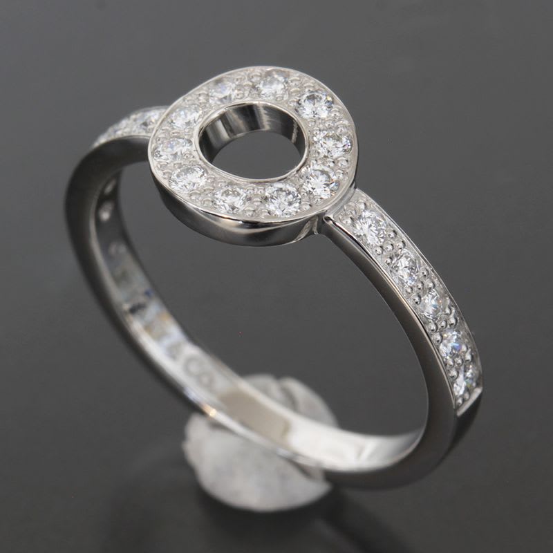 Tiffany & Co Half Eternity Diamond Circle Ring No 7.5 Pt950 2 mm E1639