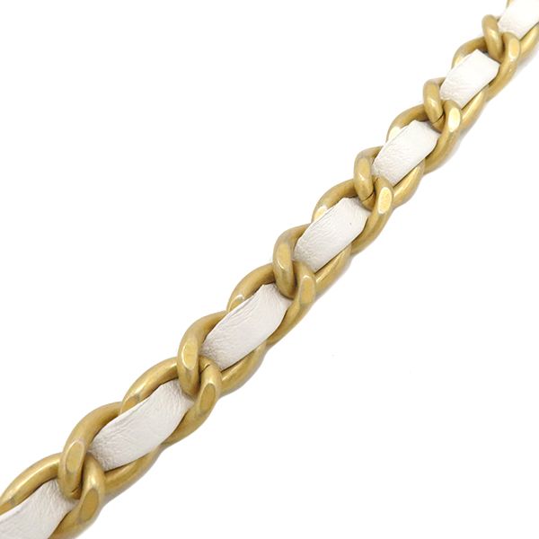 Chanel Shoulder Bag Mini Beauring Bag Lambskin White Gold Hardware Chain