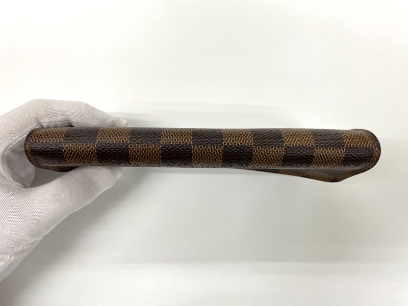 Louis Vuitton Damier Portefeuille Emilie Zipper Long Wallet N63544 Ebène Brown