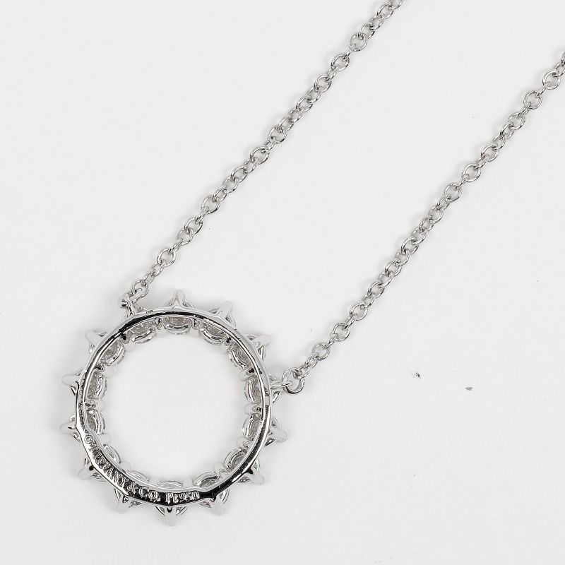 Tiffany & Co Open Circle Small Pt950platinum × Diamond Ladies 2.93g Necklace