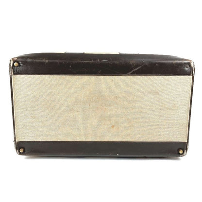 Hermes Boston Bag Leather / Canvas Beige