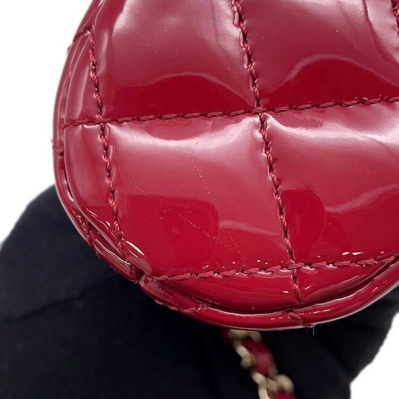 Chanel Chain Shoulder Bag CC Logo Quilted Patent