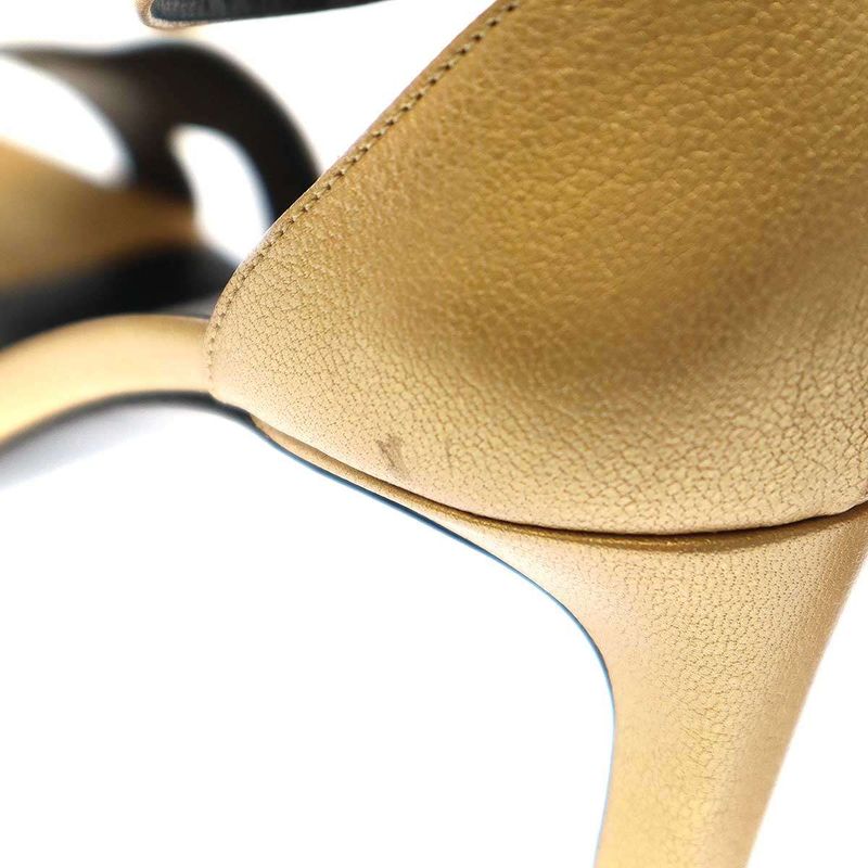 Hermes Joy 70 Joy Ankle Strap Sandals Bl2421207 Gold Tone 36