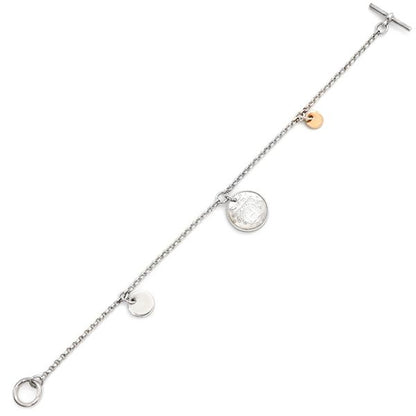 Hermes Bracelet Ex Libris PM Silver 925 18k Pink Gold Silver X Pink Gold Sh