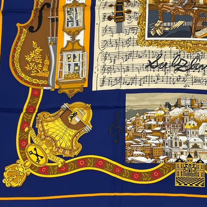 Hermes Carre 90 In Salzburg Scarf Silk Navy