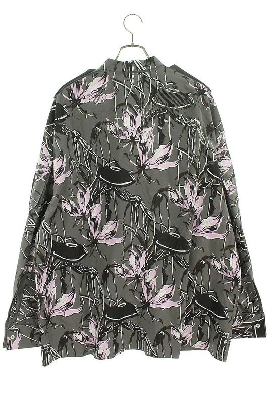 Prada 24SS Sc766 Print Design Oversized Long Sleeve Shirt Men's M