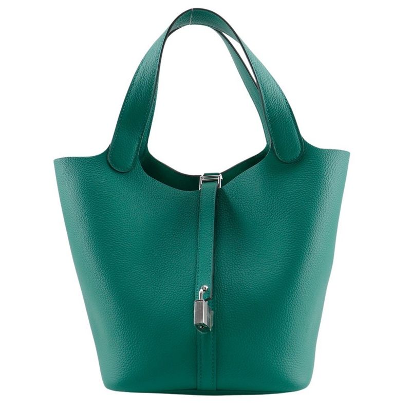 Hermes Picotin Lock 22mm (0.87in) X Taurillon Maurice Veilgate Green U Ladies