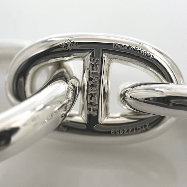 Hermes Bracelet Chaine D'ancre MM 14 Frames Silver Excellent Condition Ag