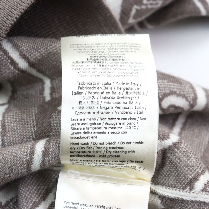 Fendi 2022 Fzx061 100% Virgin Wool FF Logo Orock Chain Allover Pattern Crew