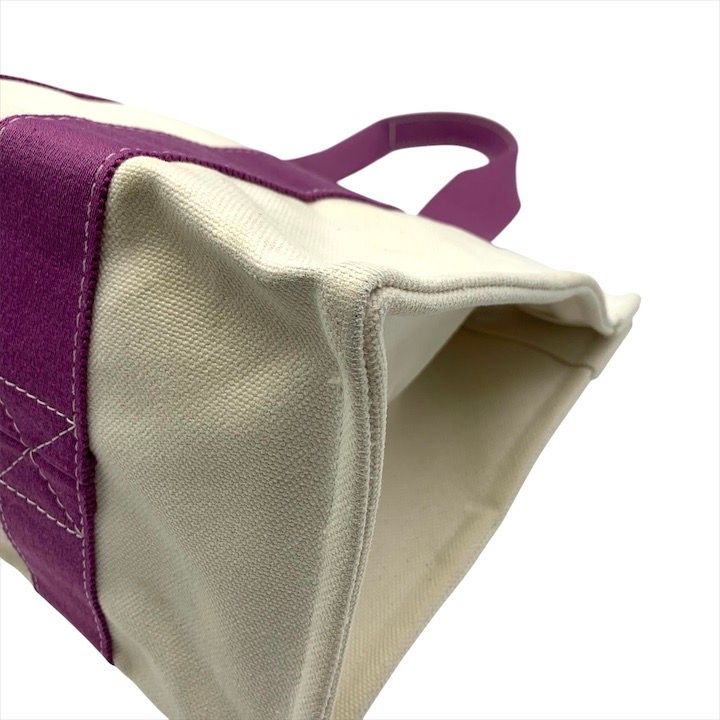 Hermes Bora Canvas Hand Tote White Purple