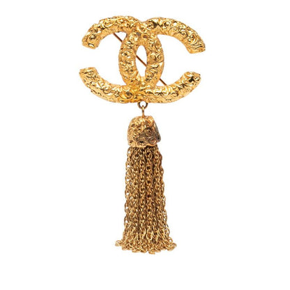 Chanel Vintage Coco Mark Yogan Lava Fringe Gold Plated Ladies Chanel