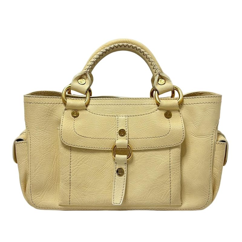 Celine Tote Boogie Bag Light Yellow Leather