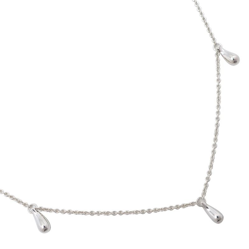 Tiffany & Co Teardrop 3P Silver 925 Ladies 4.3g Necklace