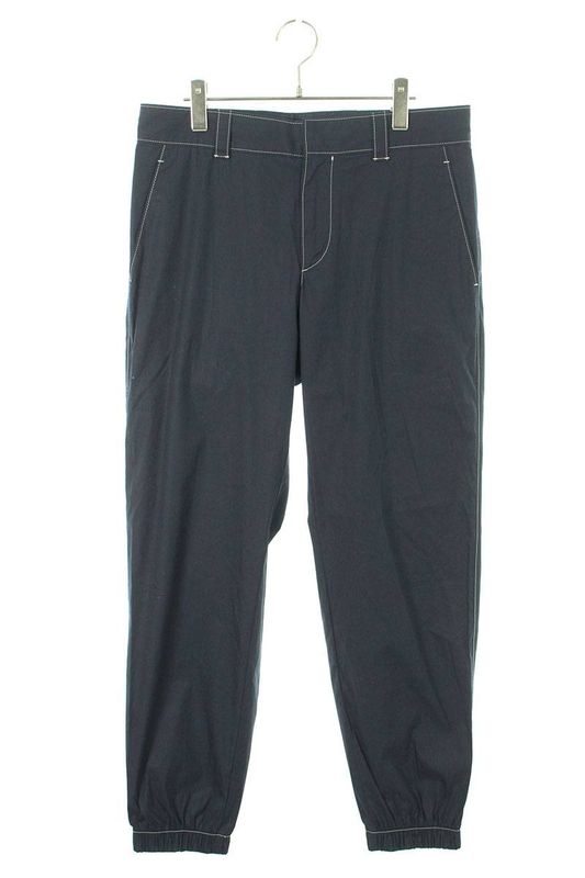 Prada 23SS Sph284 Logo Patch Poplin Easy Long Pants Men's 48