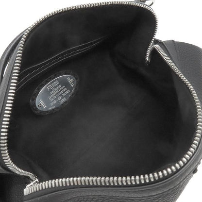 Fendi 2way Bag Selleria Siesta Small Calf Leather Black Silver Hardware Black