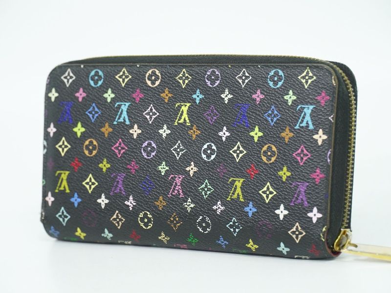 Authentic Louis Vuitton LV Zippy Wallet Monogram Multicolor Long Wallet Noir