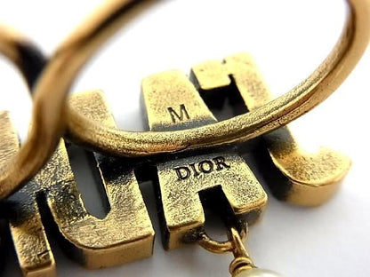 Christian Dior J'A DIOR Rhinestone Double Ring Accessories Size M