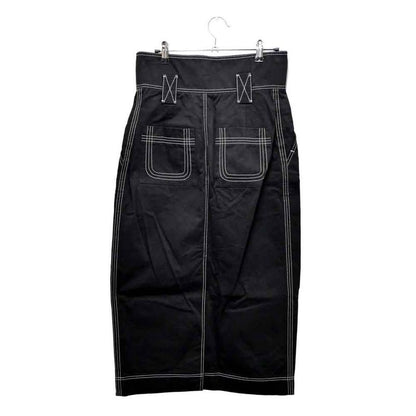 Fendi Zucca Skirt White Stitch Black 42 Size Fq7160 Women's Apparel
