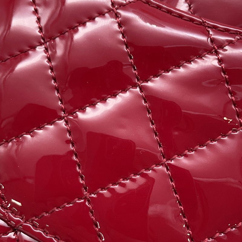 Chanel Chain Shoulder Bag CC Logo Quilted Patent