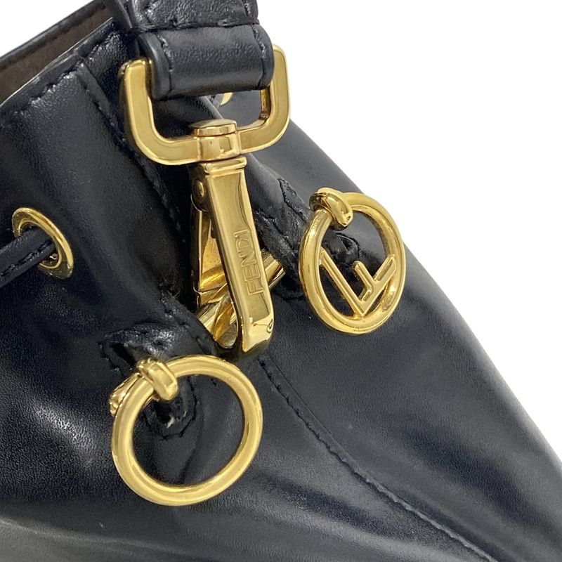 Fendi Handbag Mini Montresor 8bs010 Black Drawstring Shape / Mini Bag Leather