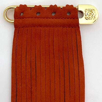 Loewe Brooch Orange Gold Excellent Condition Suede GP Used Loewe