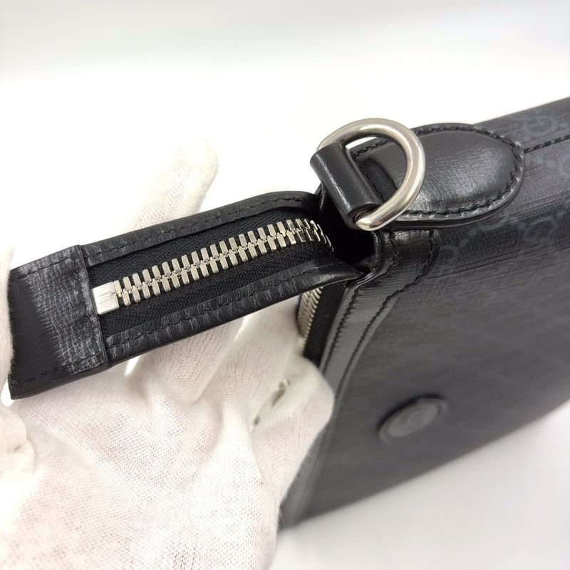 Gucci 2-way Bag Interlocking G GG Supreme Body Bag Canvas Black Shoulder Bag