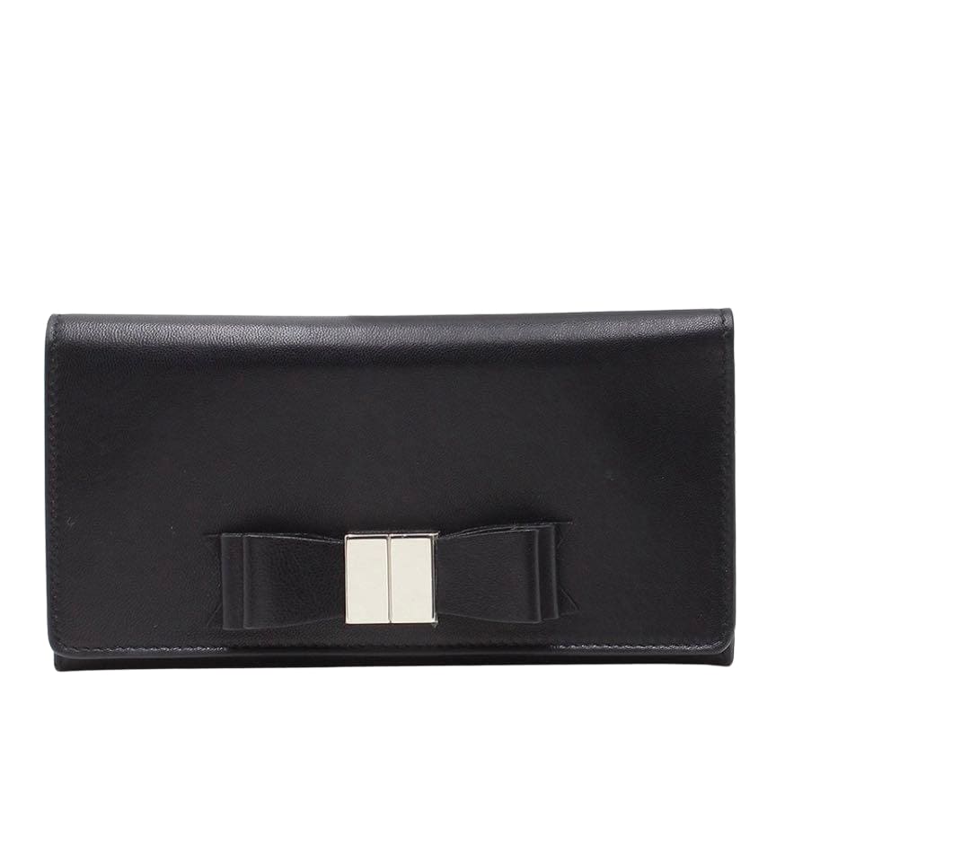 Unused Balenciaga Classic Ribbon Bow Bifold Long Wallet