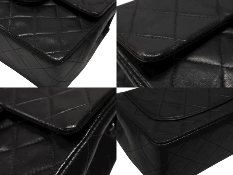 Chanel Mini Quilted 17 Shoulder Bag CC Logo Lambskin Black Silver — view 5