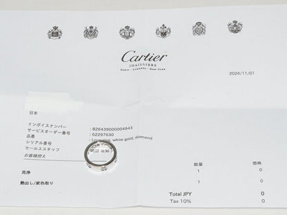 Cartier Ring 18K White Gold Diamond 6p(045ct) Love Ring Full Diamond B40260