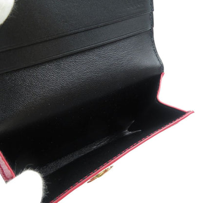 Bulgari Leather Gold Hardware Red Clip Card Case Business Card Holder 1015
