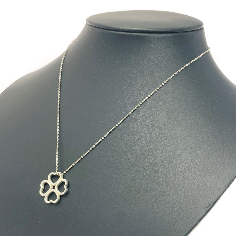 Tiffany & Co Silver Clover Heart Necklace 4.4g 925 Engraved 437566 Necklace