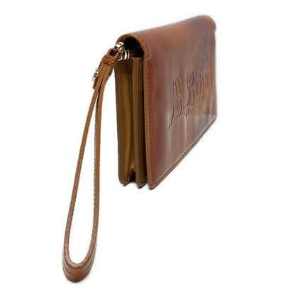 Bvlgari Sotirio Bulgari Brown Leather Clutch Bag