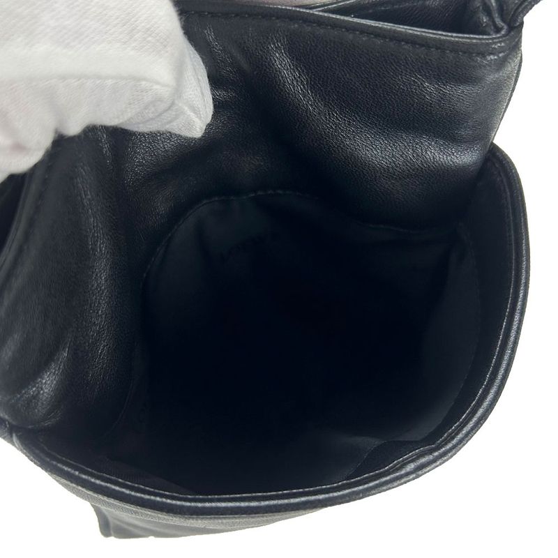 Loewe Mini Shoulder Bag Pochette Crossbody Leather Black Chic Women Ladies