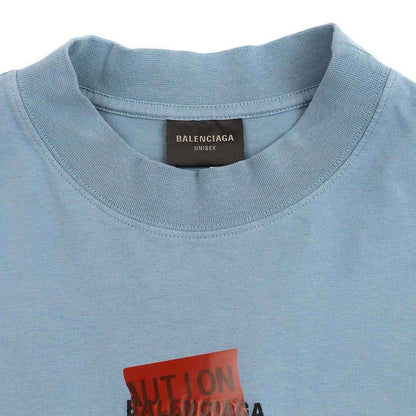 Balenciaga 25ss Medium Fit T-Shirt Taping Logo T-Shirt 764235 Tsvg2 Blue S